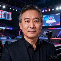 一位中年男性赛事主办方负责人的商务头像，身着正装，背景为电竞场馆